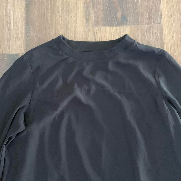 Black Zara Chiffon Top with Bell Sleeves - Picture 7 of 8